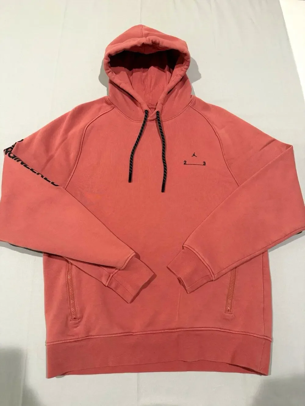 Jordan 23 Engineered Mens M Pink Pullover Fleece Hoodie Pockets Jumpman DQ7881
